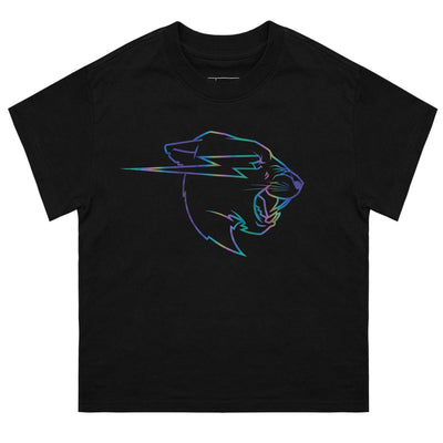 KIDS REFLECTIVE PANTHER S/SLEEVE TEE - BLACK