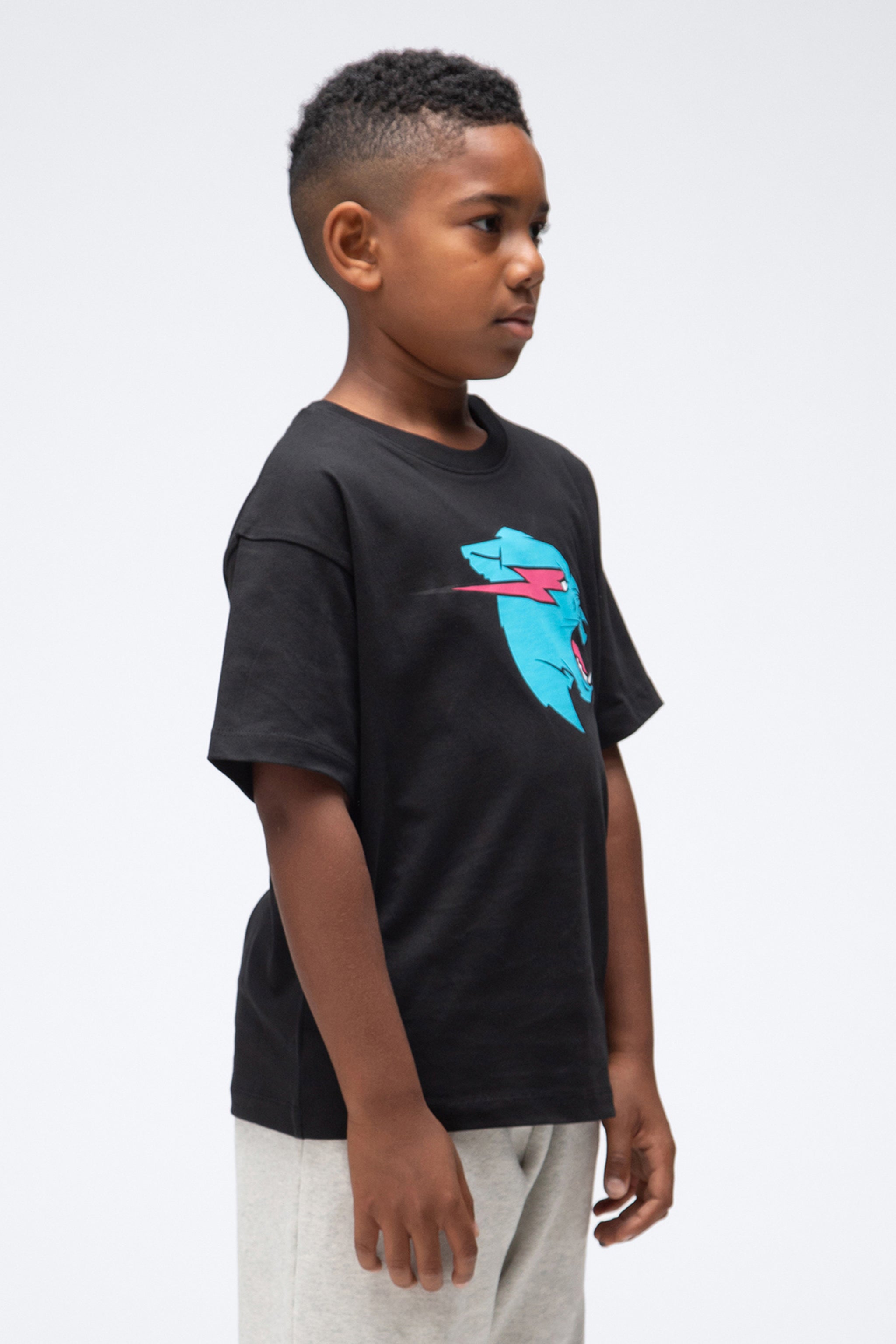 KIDS PANTHER S/SLEEVE TEE - BLACK