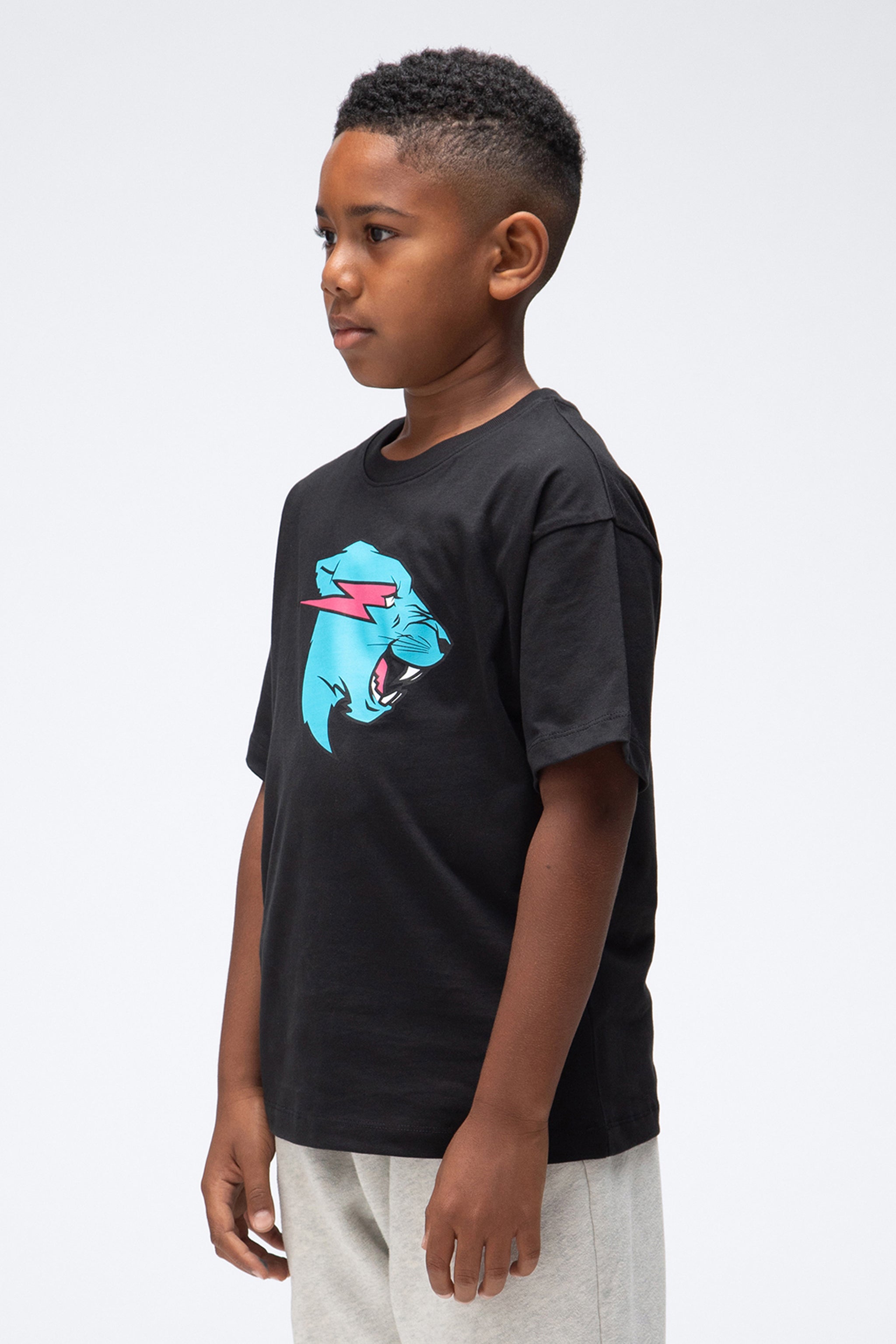 KIDS PANTHER S/SLEEVE TEE - BLACK